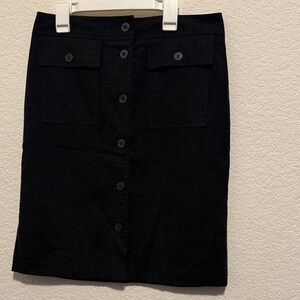 Esprit Black Buttoned Pencil Skirt